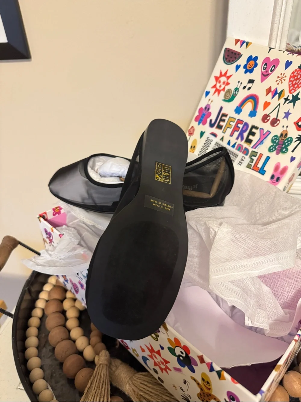Jeffrey Campbell Black X Free People mesh ballet flats size 7 NWT in box